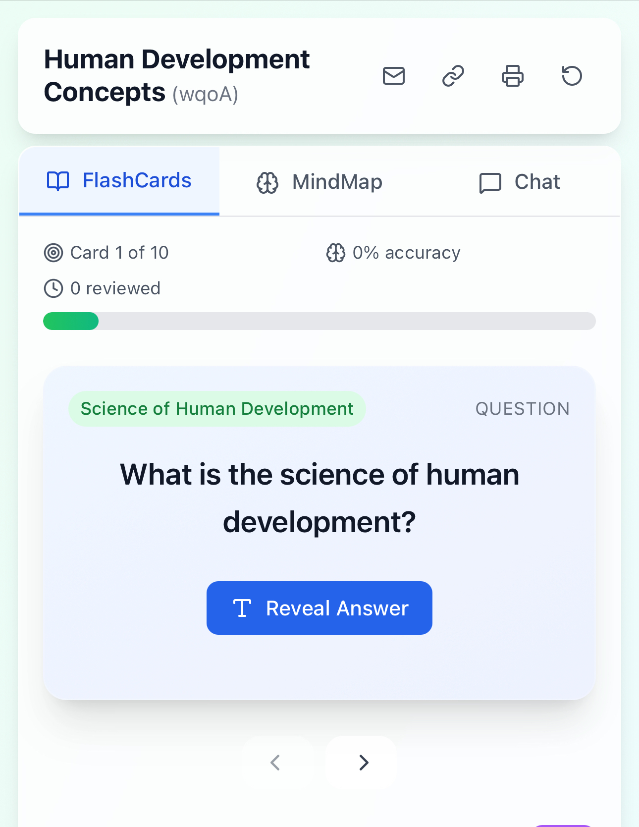 FlashMind AI - Generated flashcards with adaptive learning