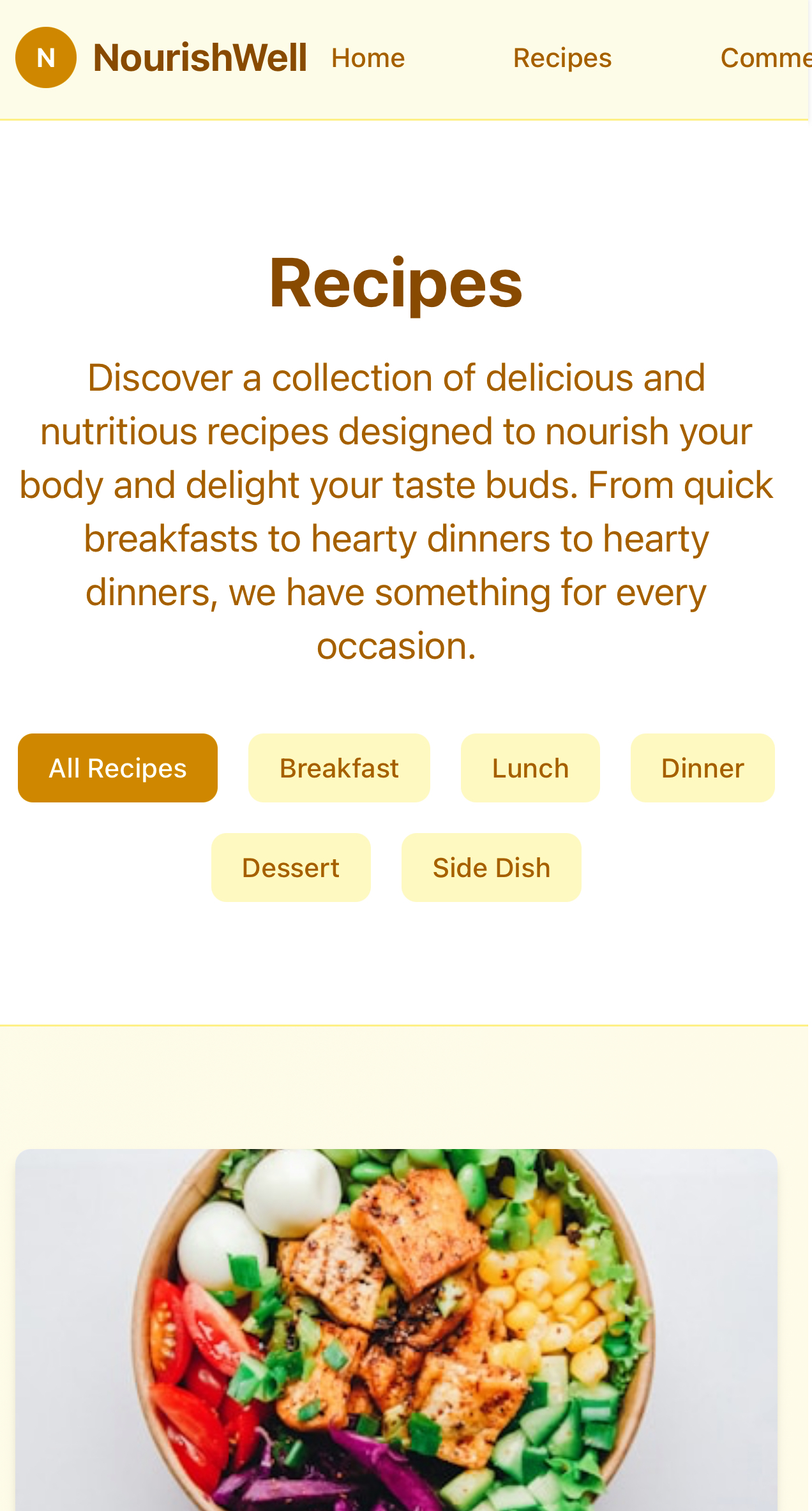 NourishWell - Recipe collection and nutrition-focused meal planning